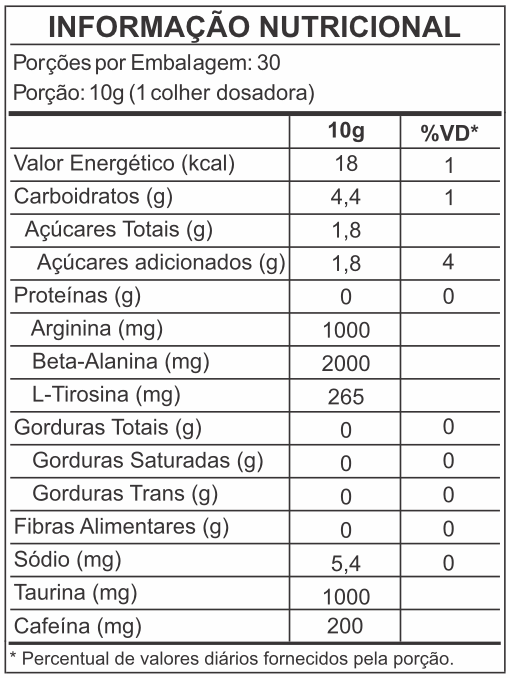 Pré-treino Nutri In Time Fury Ape – Limão (300g)